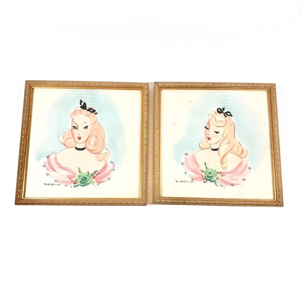Vintage Halena Kitschy Retro Print Wall Art 1940’s